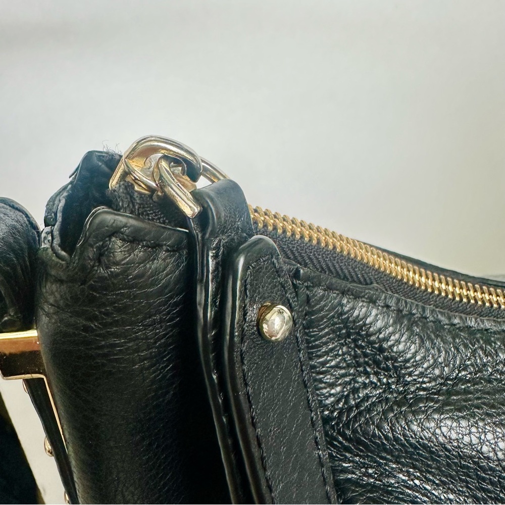 🥂SOLD🥂Vintage Michael Kors Bowery Black Boho Pebbled Leather Shoulder Bag Purse - Picture 5 of 14